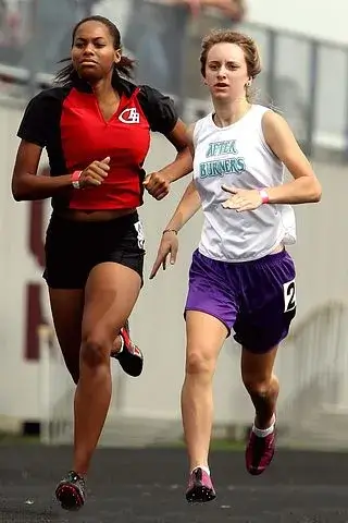 Two atheletes running together